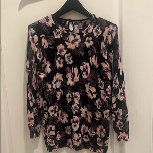 Talbots Petites Cashmere Floral Sweater